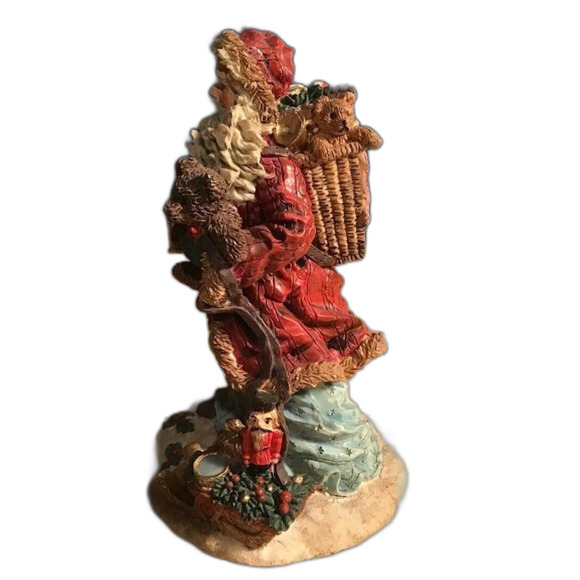 Vintage JC Penney Christmas Santa Claus Figurine Polyresin 5" Toys Sled - Picture 2 of 5